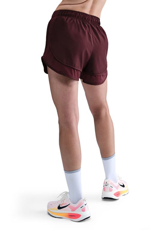 Nike Tempo Dri-fit Mid Rise 3-inch Running Shorts In Burgundy