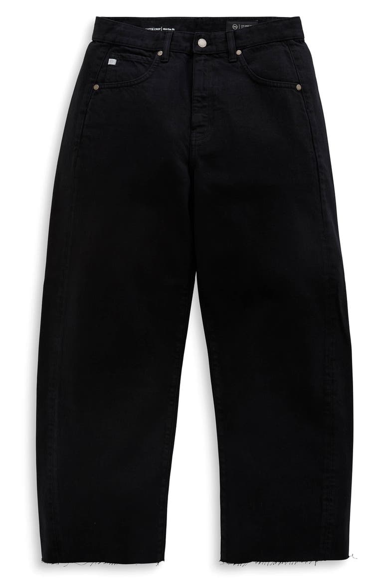 Hattie High Waist Crop Wide Leg Jeans, Alternate, color, SUPER BLACK