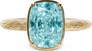 Sterling Forever Cushion Cut Imitation Aquamarine Sterling Silver Ring
