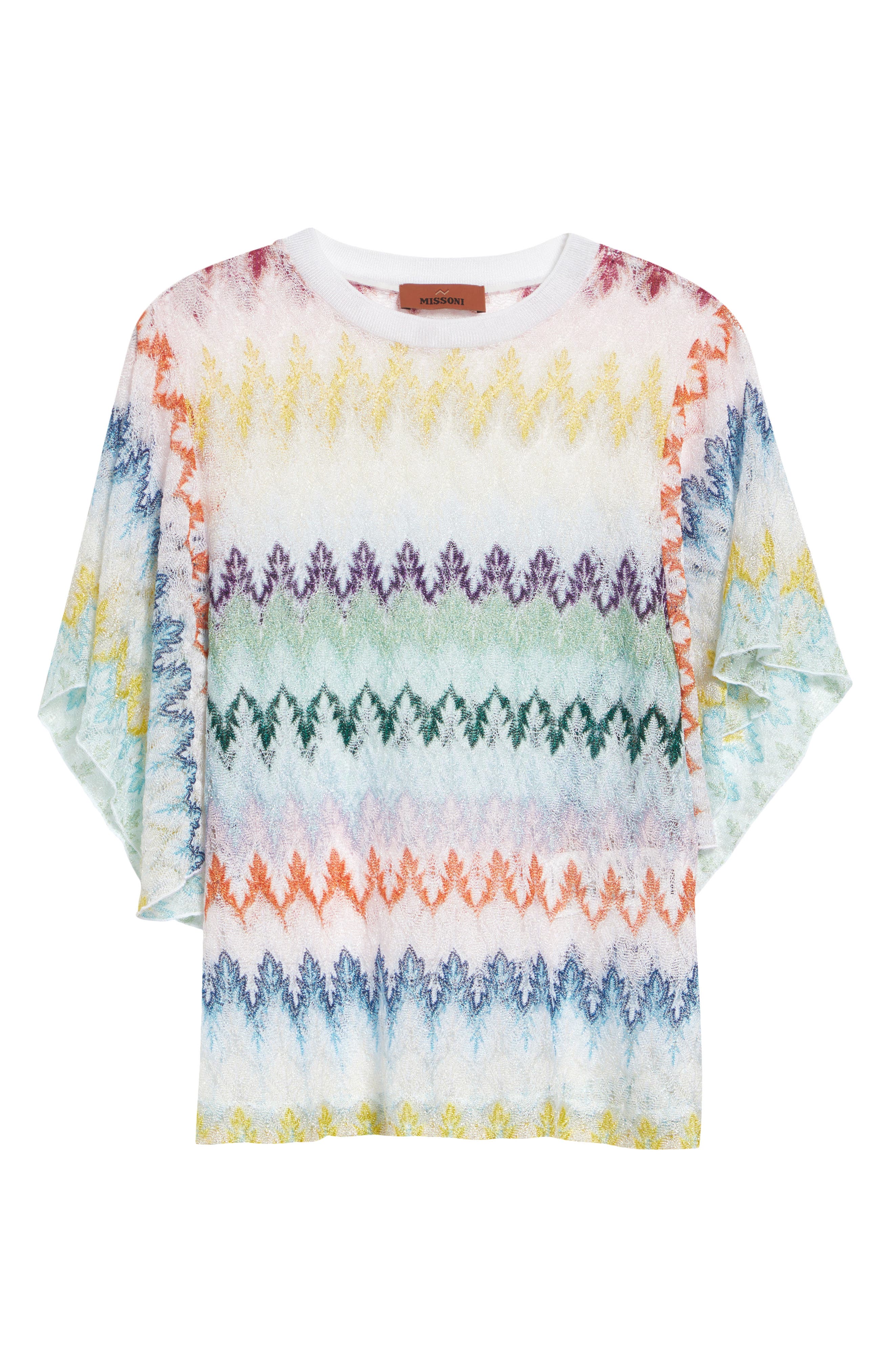 Metallic Zigzag Raschel Knit Top