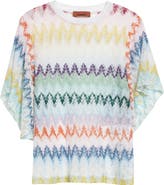 Missoni Metallic Zigzag Raschel Knit Top