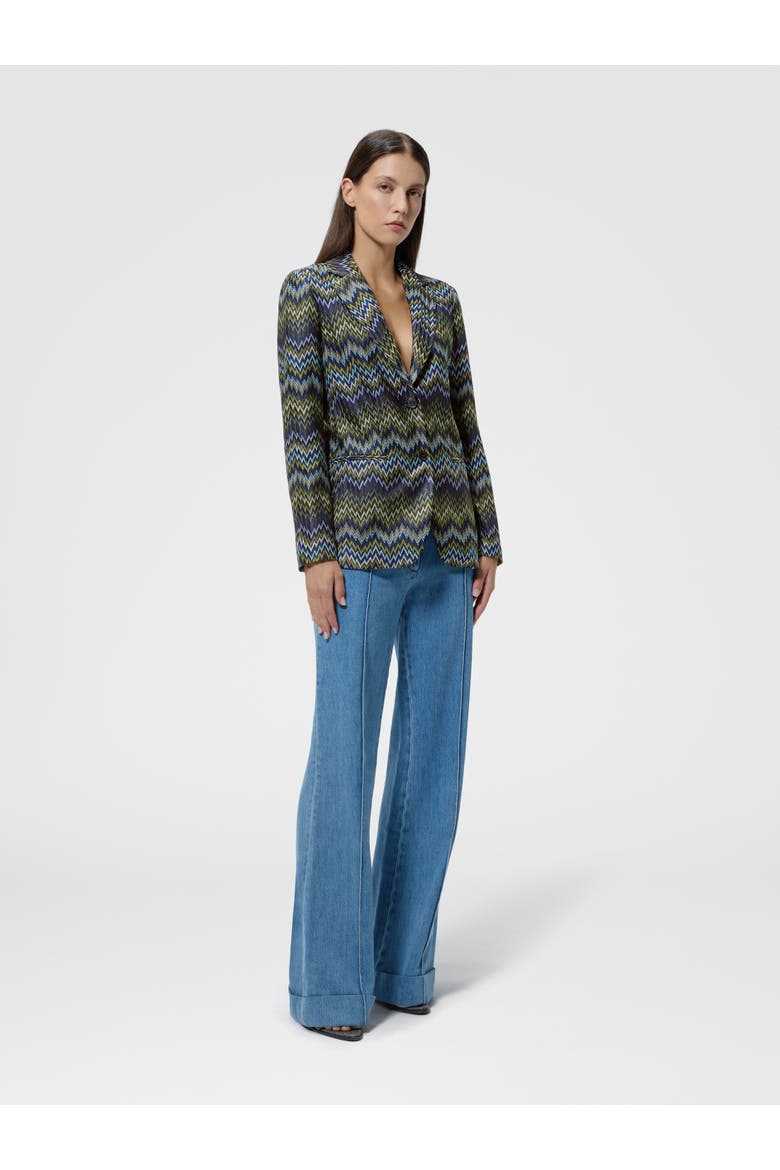 Viscose Blazer With Snake Motif, Alternate, color, Multicoloured