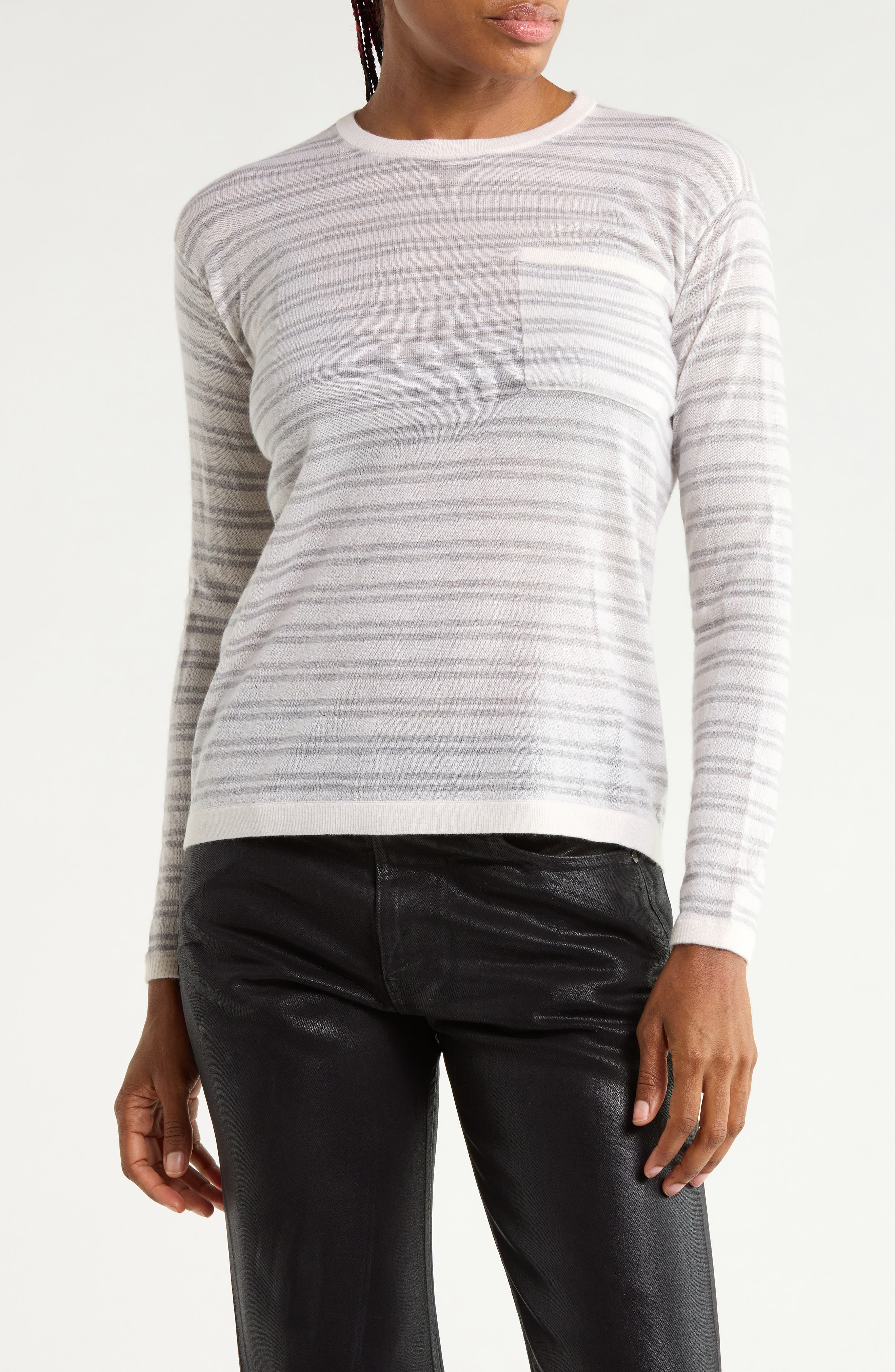 Striped Cashmere Crewneck Sweater