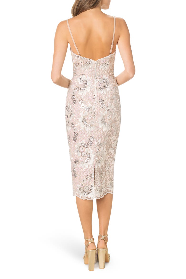 Josselyn Beaded Sheath Midi Dress, Alternate, color, WHITE MULTI
