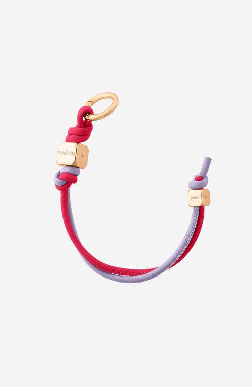 Maison De Sabre Maison De Sabré Leather Wristlet Charm In Fuchsia Lavender