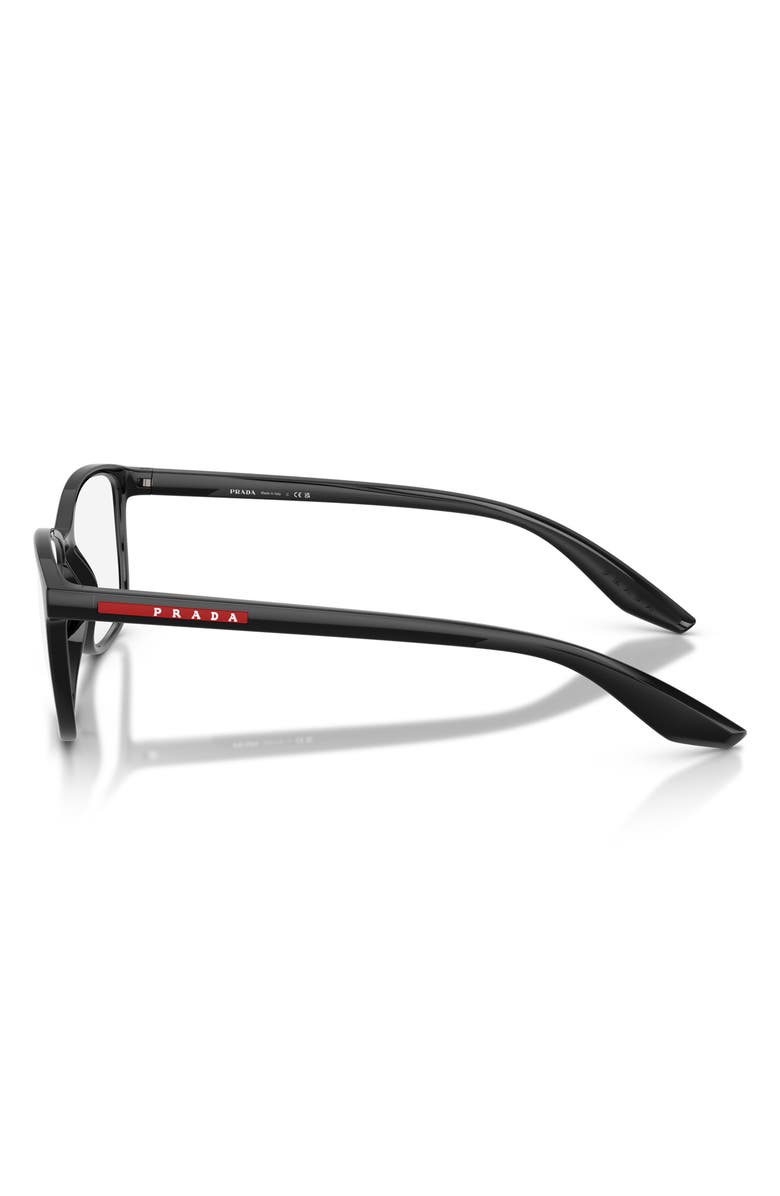 Prada Linea Rossa 55mm Pillow Optical Glasses, Alternate, color, Black