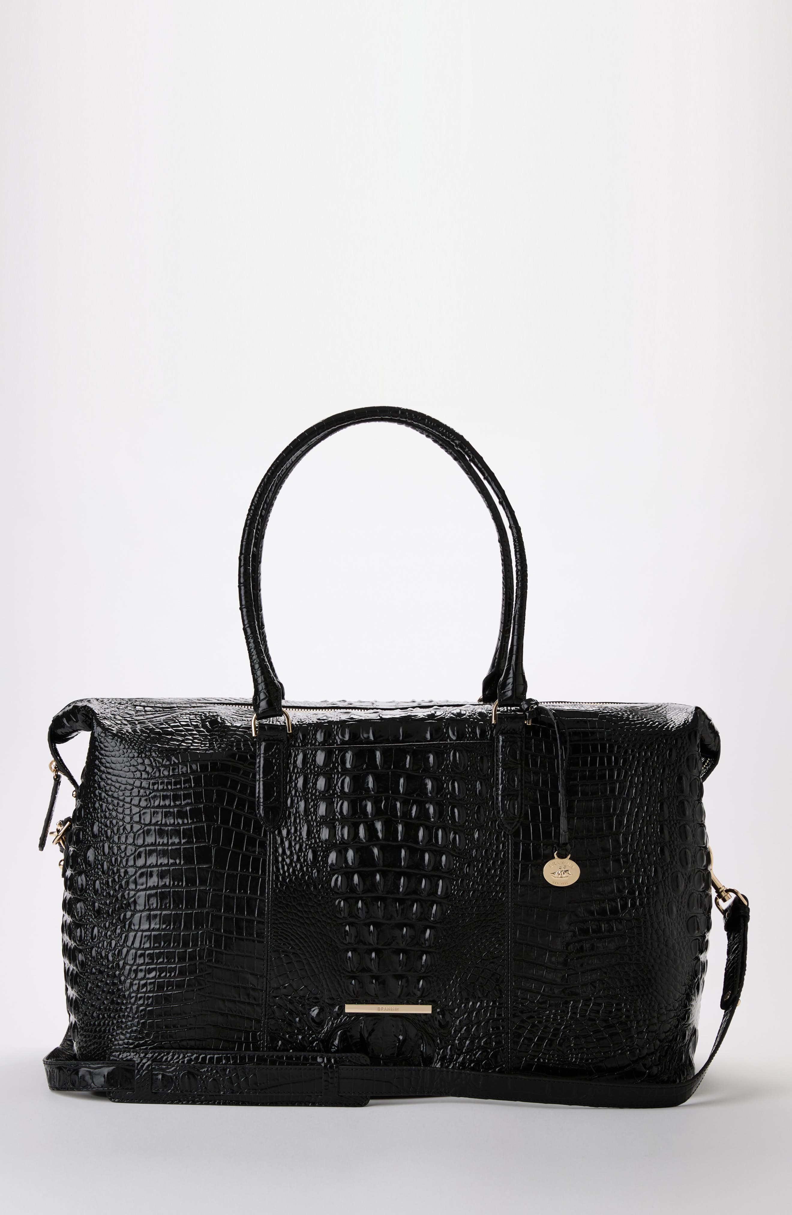Brahmin Duxbury Croc Embossed Leather Weekend Bag, Alternate, color, 