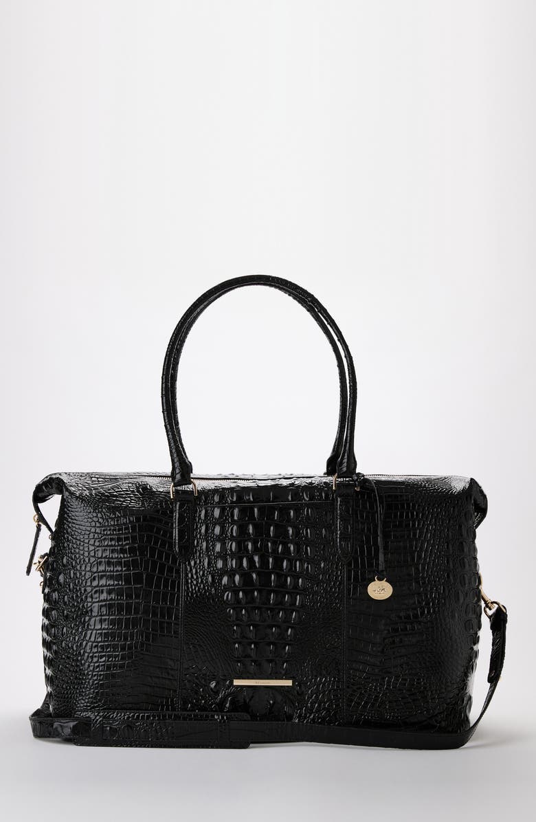 Brahmin Duxbury Croc Embossed Leather Weekend Bag, Alternate, color,