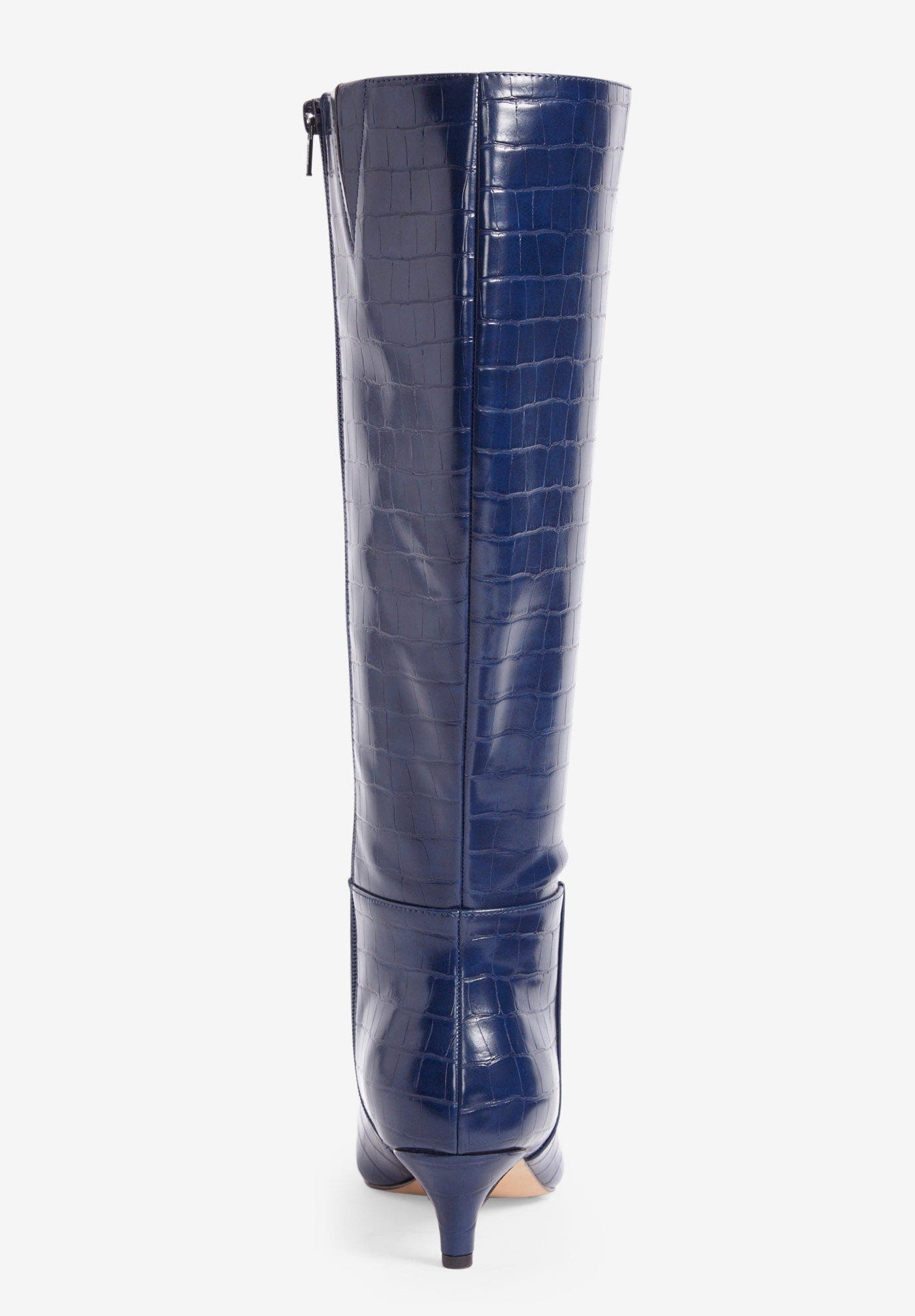 The Poloma Wide Calf Boot, Alternate, color, NAVY CROCO