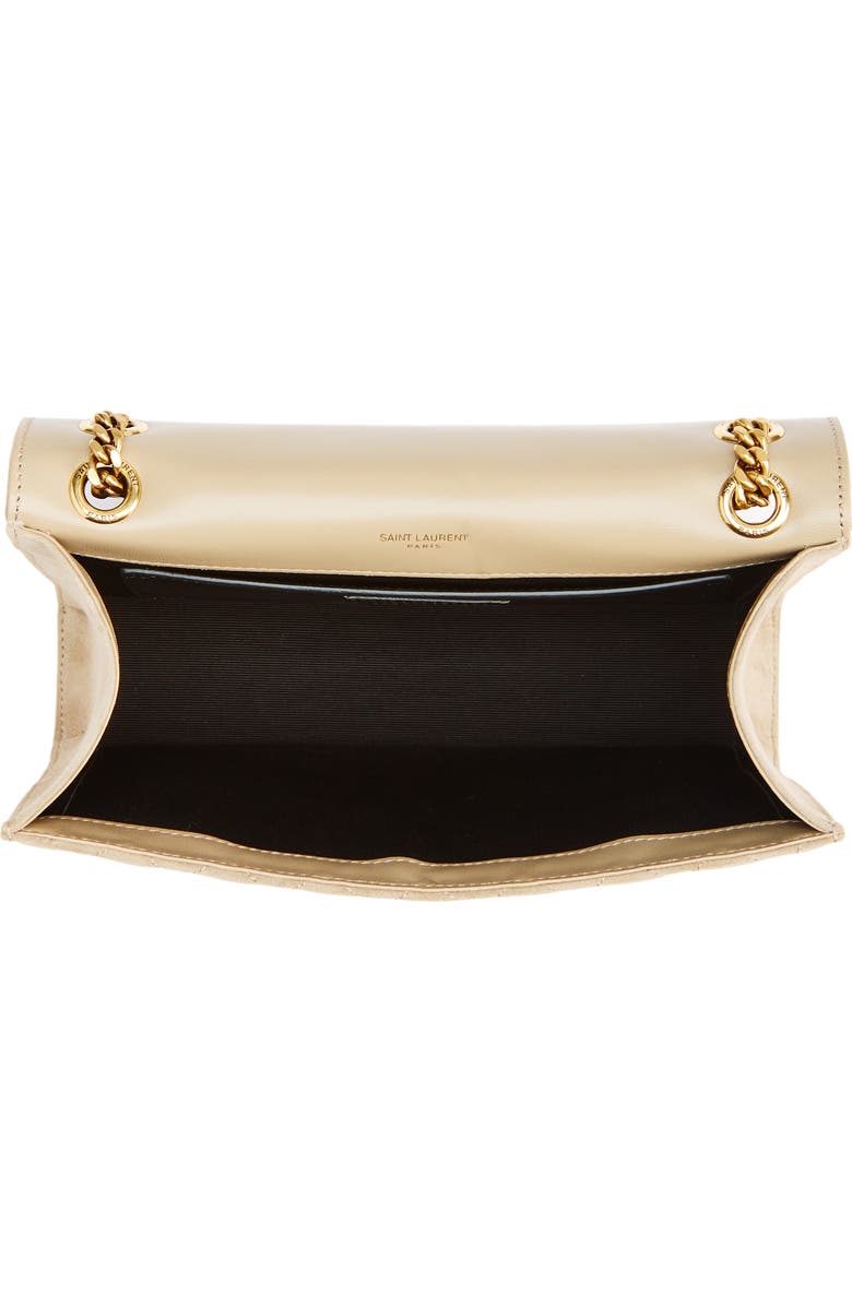 Saint Laurent Medium Envelope Suede Crossbody Bag, Alternate, color, Matt Gold