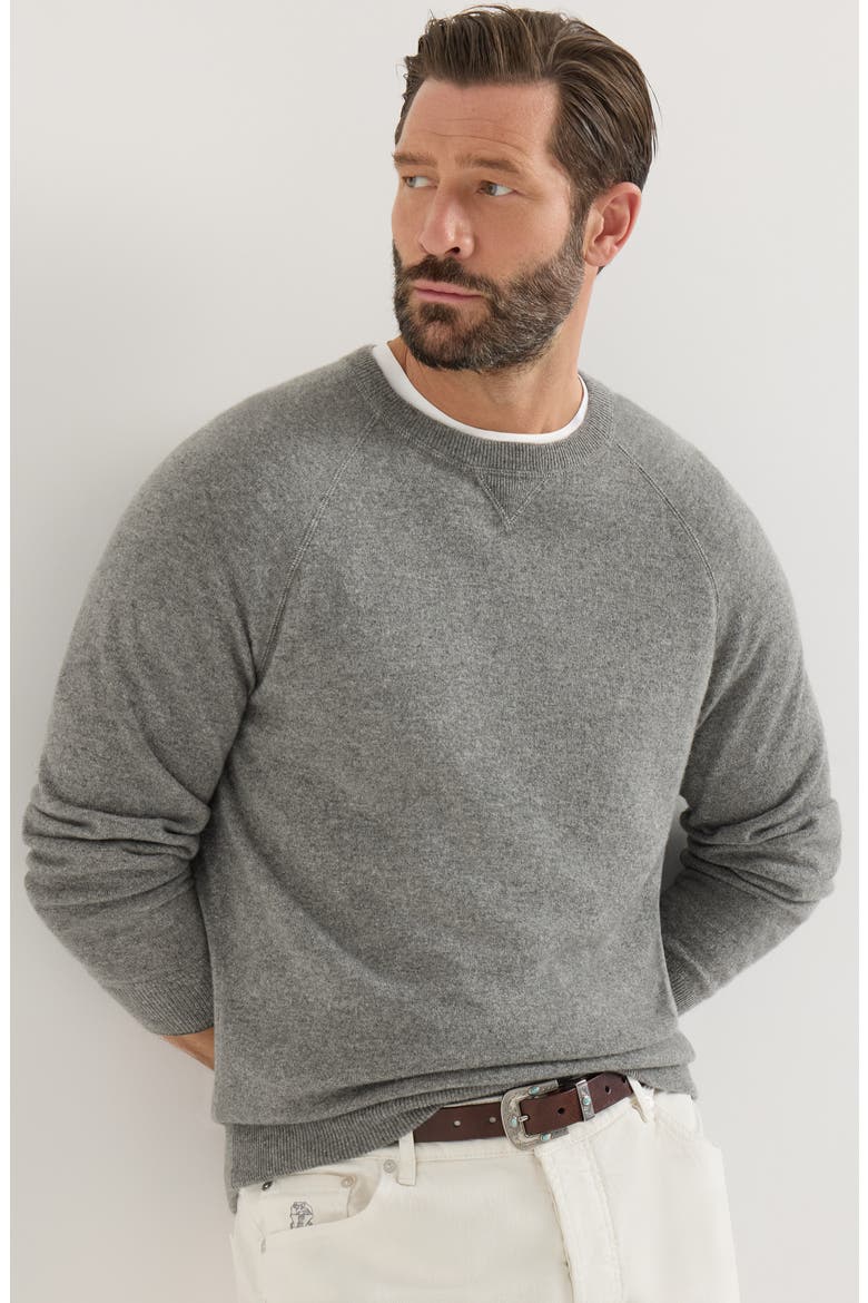 Cashmere sweatshirt-style sweater, Alternate, color, Dark Grey