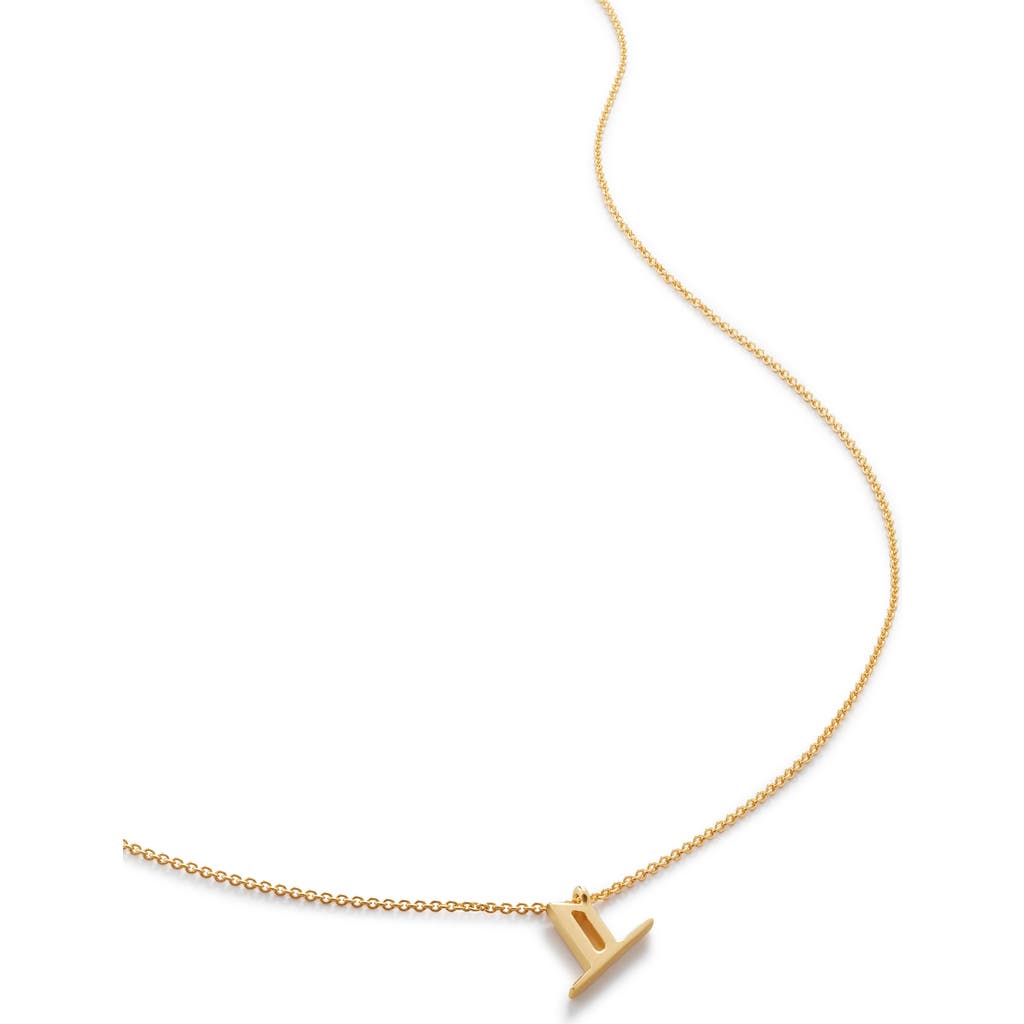 Monica Vinader Initial Pendant Necklace In 18ct Gold Vermeil/ss- Y