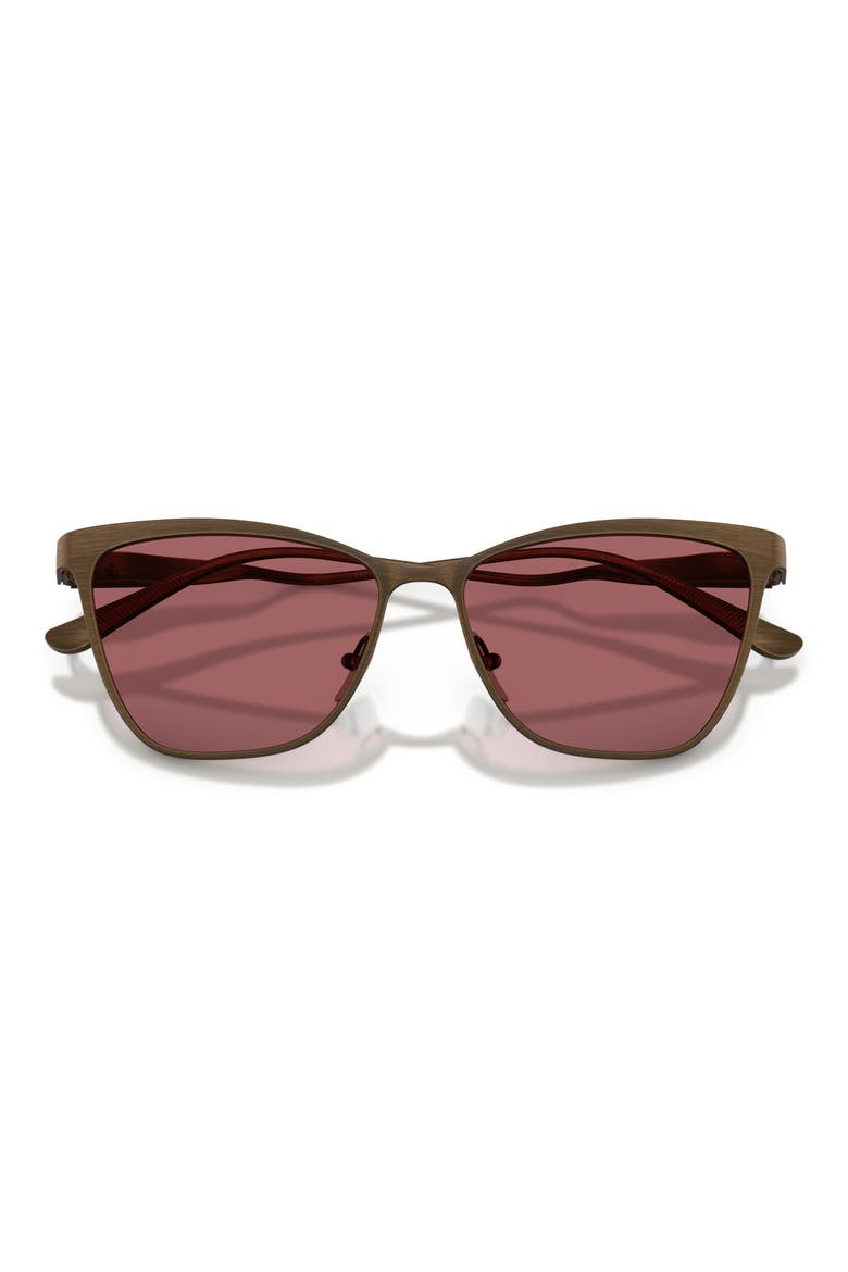 56mm Polarized Cat Eye Sunglasses, Alternate, color, GREY/ BROWN BRUSH / RED