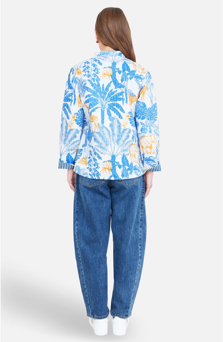 Yumi Jungle Reversible Cotton Quilted Jacket, Alternate, color, Blue