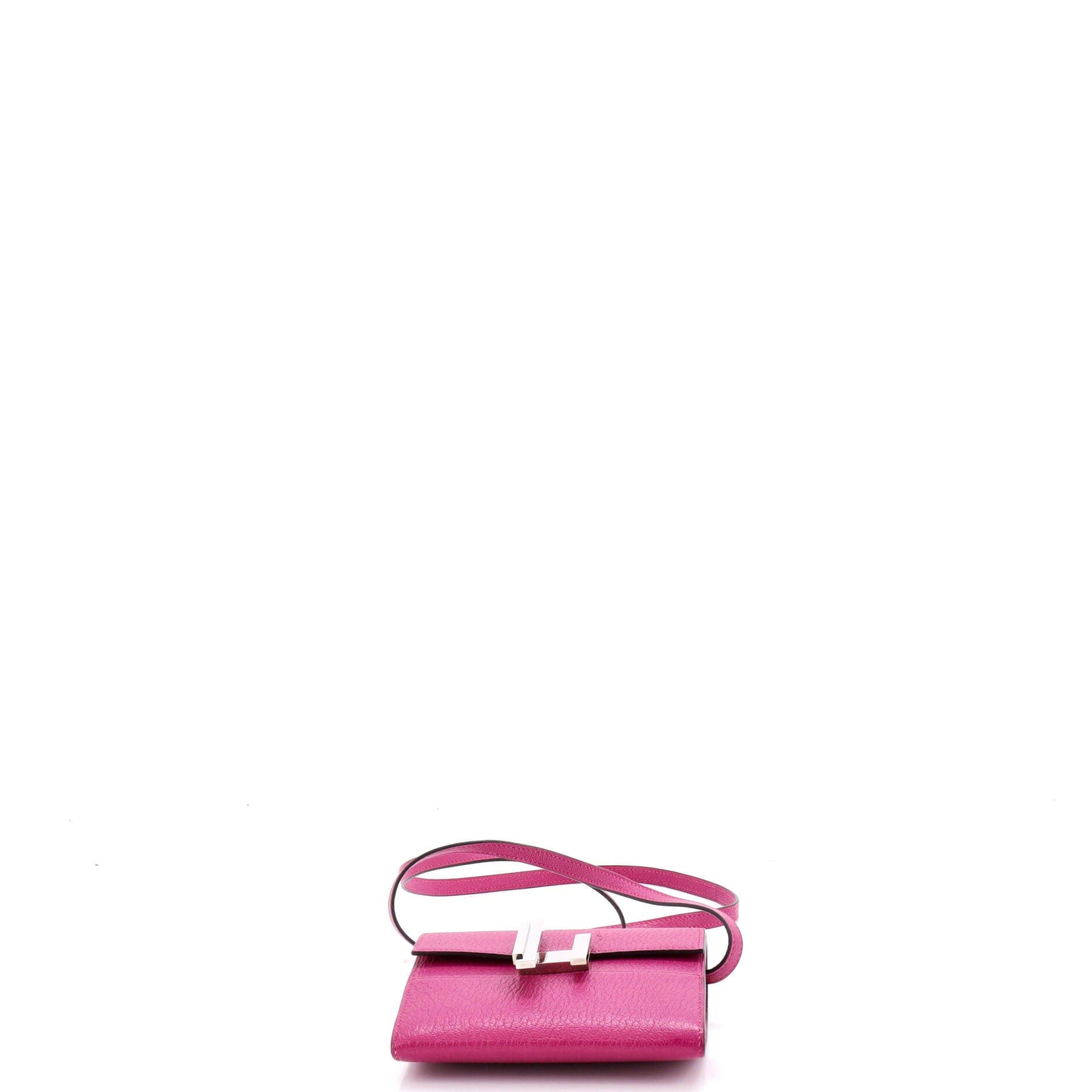 Pre-Owned Hermes Cinhetic To Go Wallet Chevre Mysore Mini, Alternate, color, Rose Pourpre