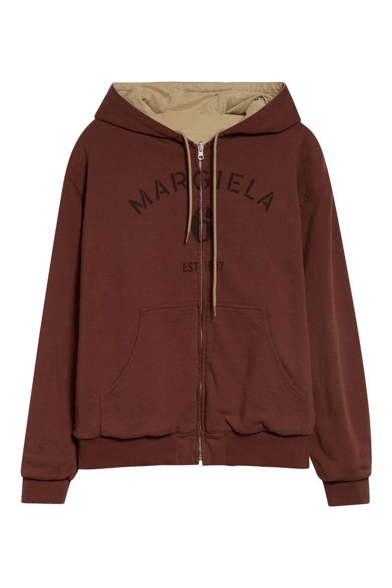Line 6 Logo Zip Hoodie, Main, color, BEIGE/ LIGHT BROWN