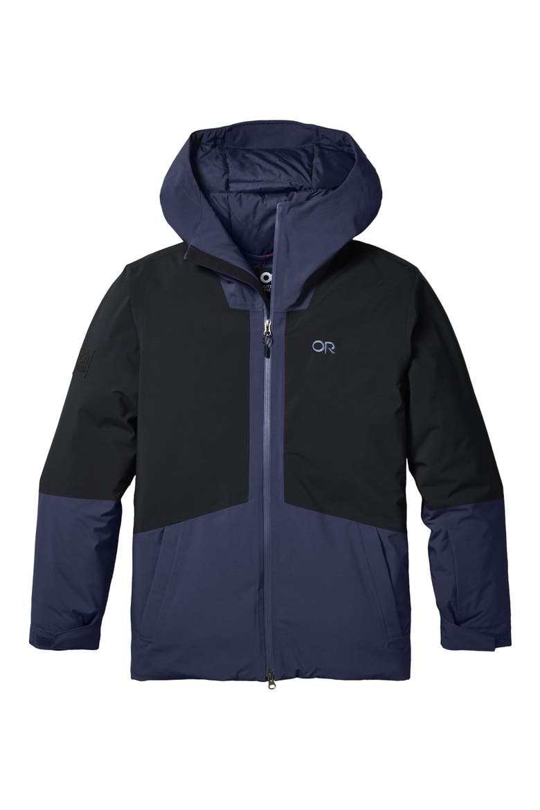 Snowcrew Waterproof Hooded Ski Jacket, Alternate, color, ATLANTIC/ BLACK