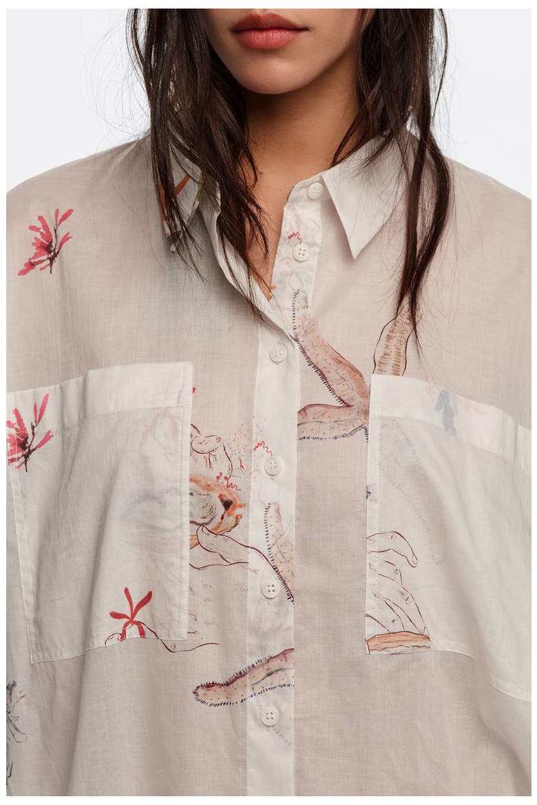Seabed Cotton Oversize Shirt, Alternate, color, SEABED OFF WHITE