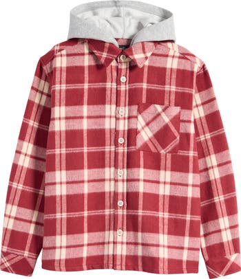 Kids' Plaid Hooded Shacket