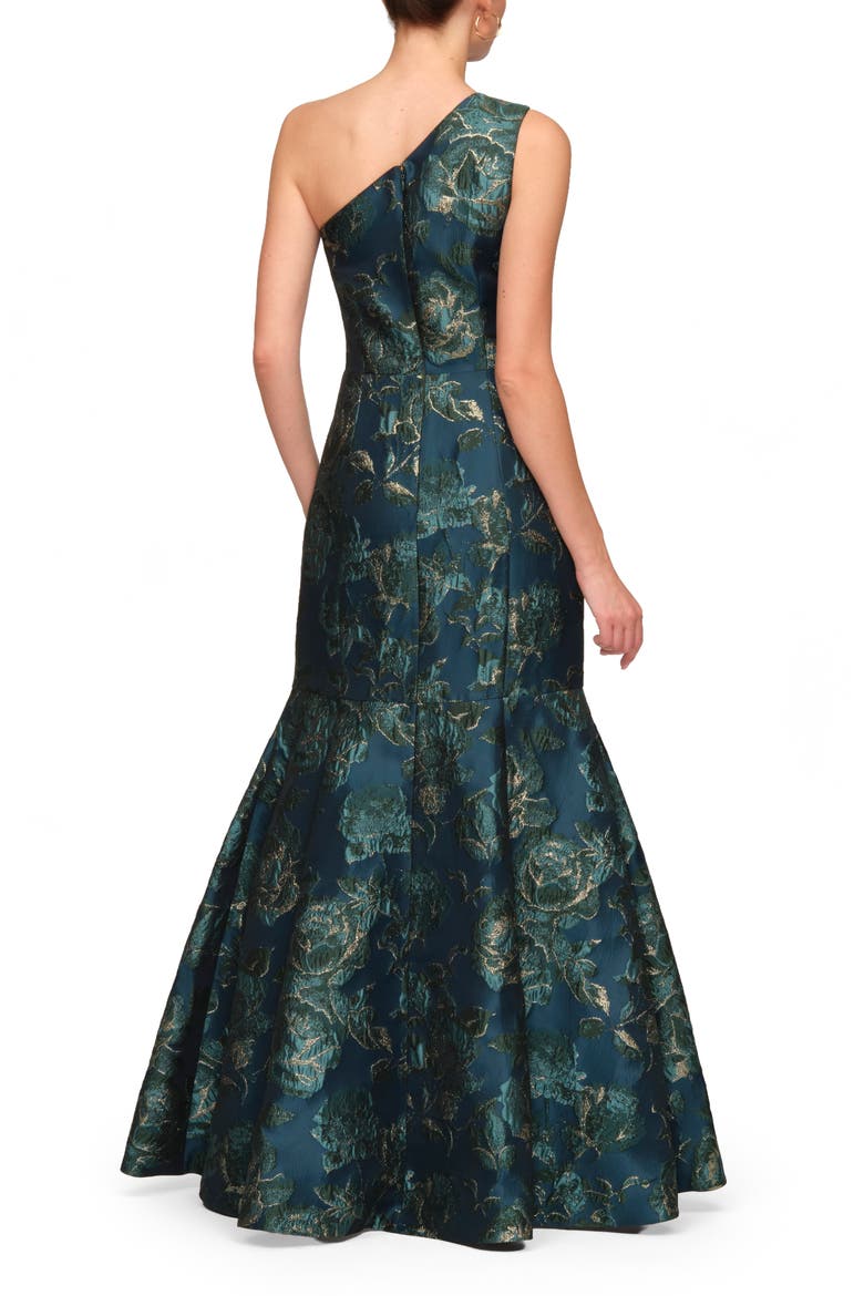Agnes One-Shoulder Gown, Alternate, color, BLUE MULTI
