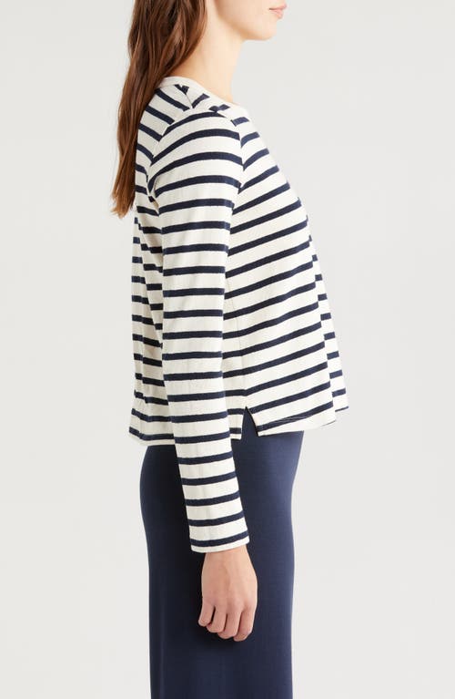 Wyeth Stripe Knit Top In Ecru/navy