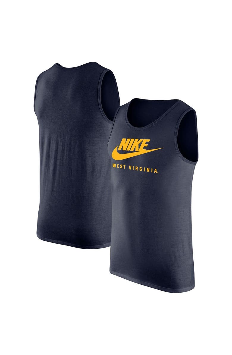 Nike Men's Nike Navy West Virginia Mountaineers Futura Performance Scoop Neck Tank Top, Main, color, 