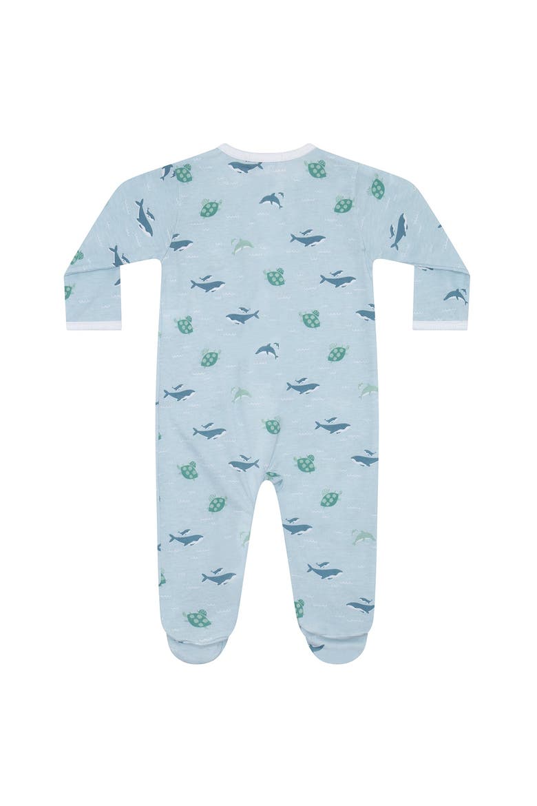Sea Life 2-Way Zip Footie, Alternate, color, Aqua