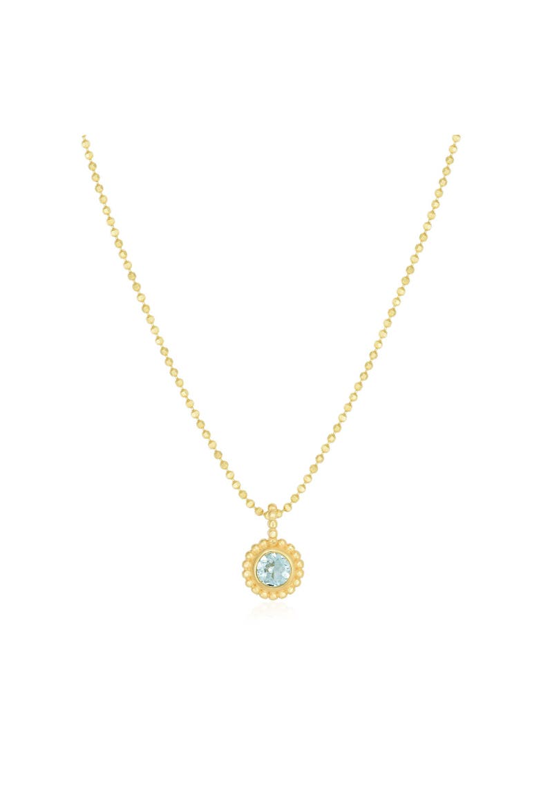 Aquamarine Beaded Bezel Necklace, Main, color, Aquamarine