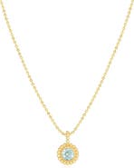 The Lovery Fine Jewelry Aquamarine Beaded Bezel Necklace