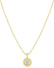 The Lovery Fine Jewelry Aquamarine Beaded Bezel Necklace
