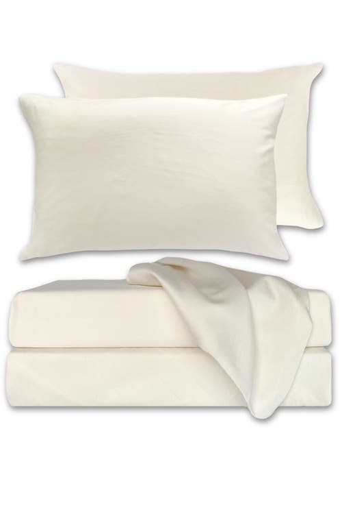 Bedvoyage Luxury 100% Viscose Cooling Bed Sheet Set In Ivory