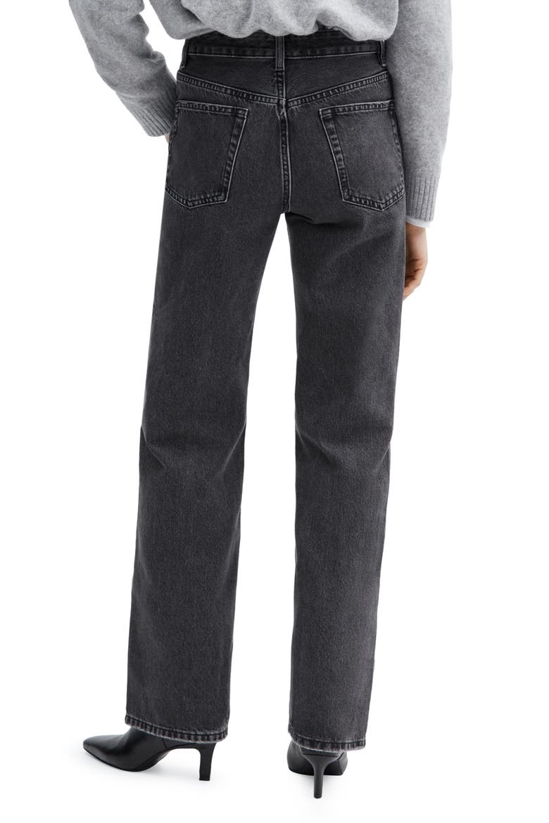 Mid Rise Straight Leg Jeans, Alternate, color, BLACK DENIM