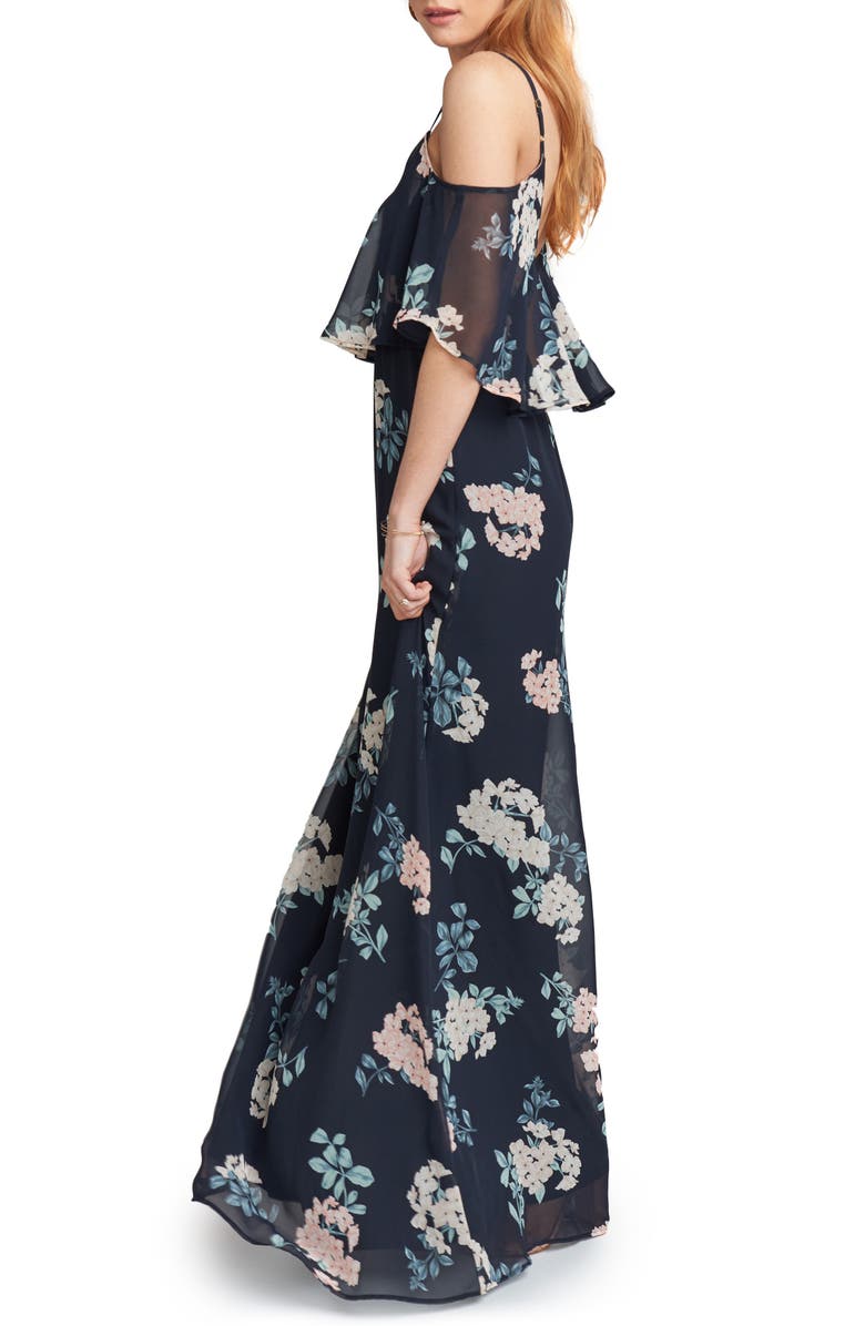 Show Me Your Mumu Caitlin Cold Shoulder Chiffon Gown, Alternate, color, 