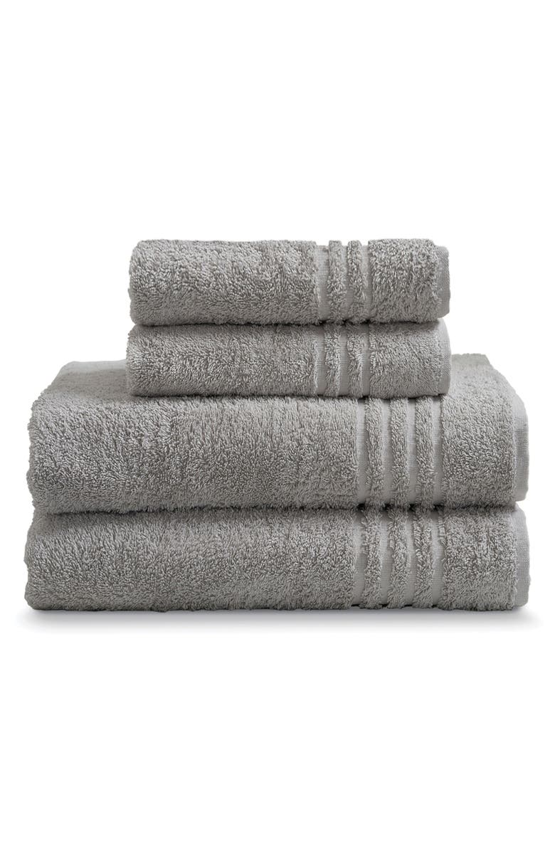 ELLA JAYNE HOME Solid Cotton 4-Piece Towel Set, Main, color, Grey