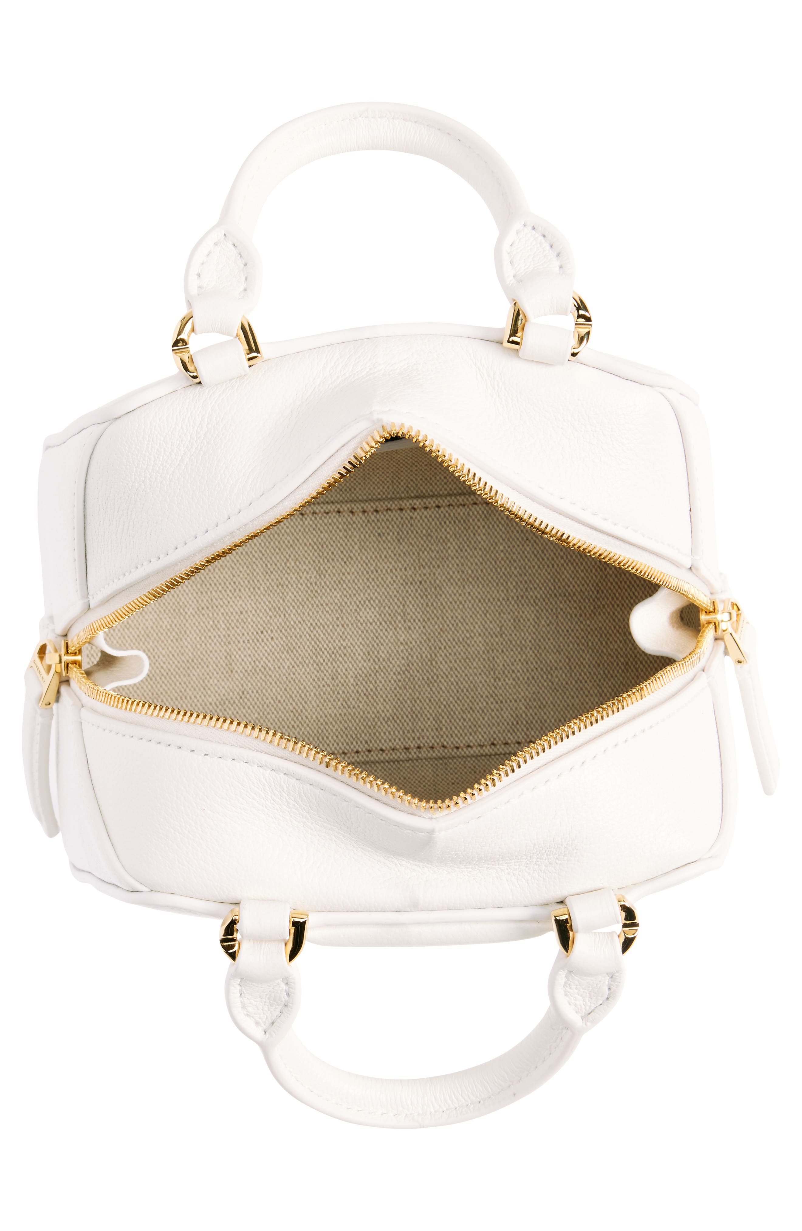 Nano Antigona Cube Leather Crossbody Bag, Alternate, color, IVORY