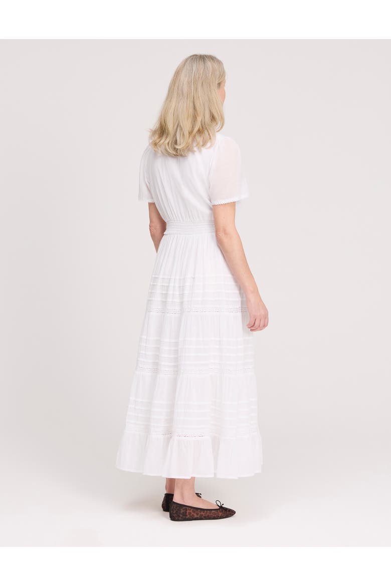 Juniper Short Sleeve Cotton Midi Dress, Alternate, color, White