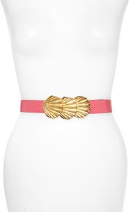 Raina Sally Shell Clasp Leather Belt