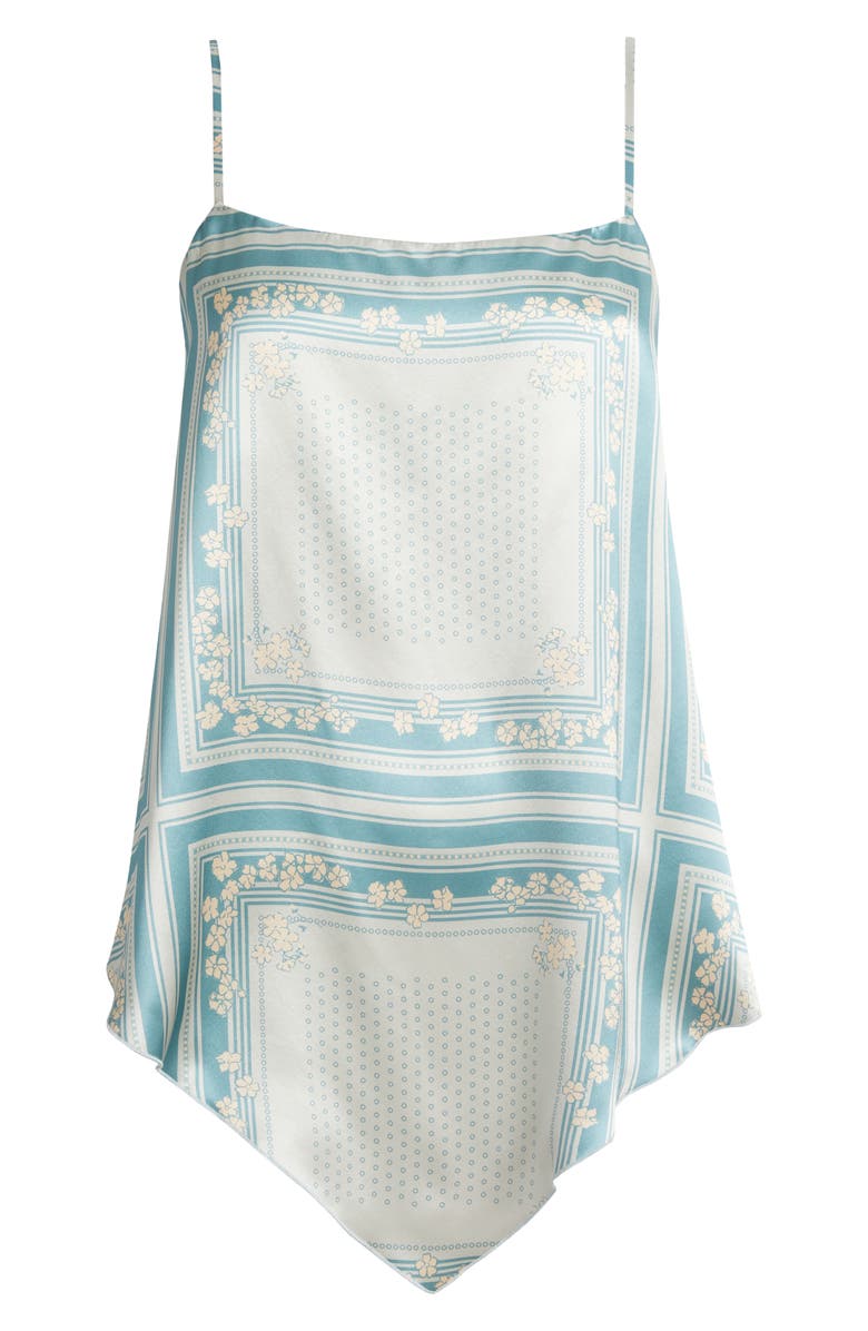 Reformation Esme Scarf Print Silk Camisole, Main, color, Bardot