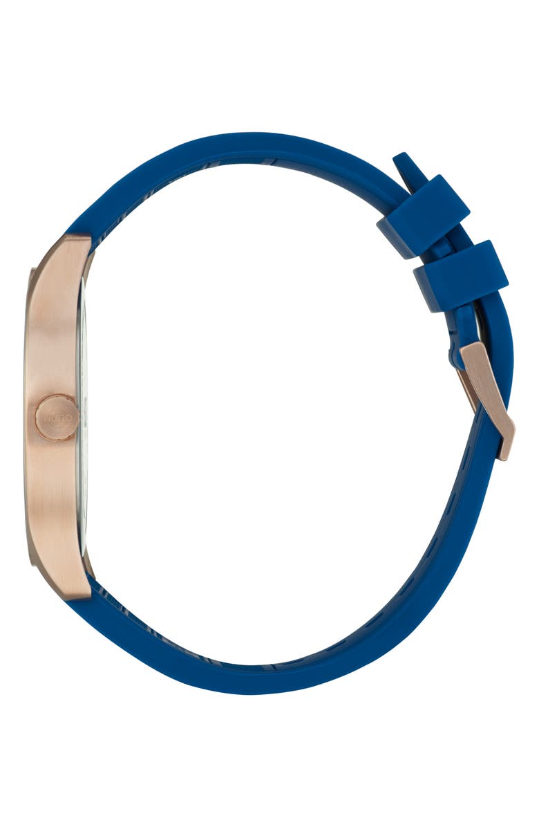 HUGO Men's Chronograph Silicone Strap Watch, 42mm, Alternate, color, 