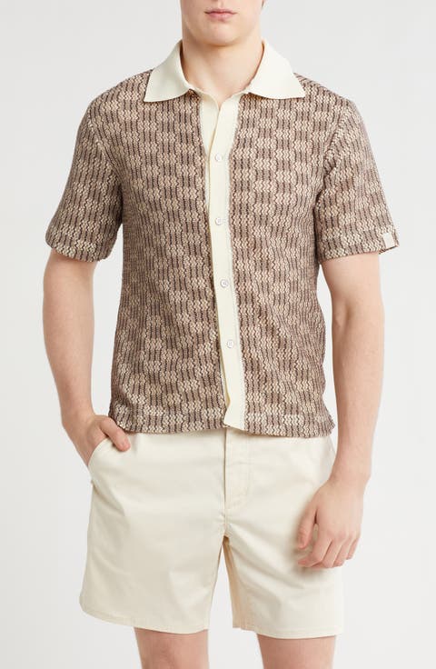 Payton Short Sleeve Knit Button-Up Shirt