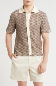 rag & bone Payton Short Sleeve Knit Button-Up Shirt