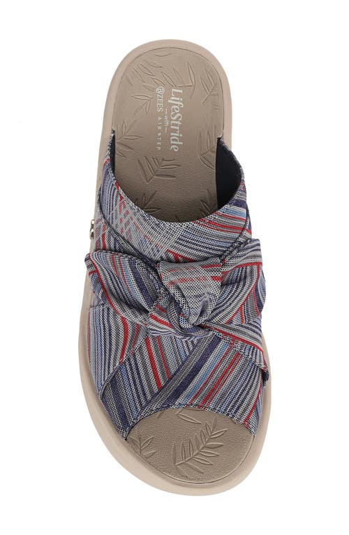 Bzees Smile Wedge Slide Sandal In Vacation Stripe