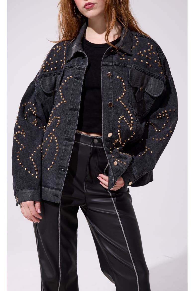 Ricki Denim Jacket, Main, color, BLACK