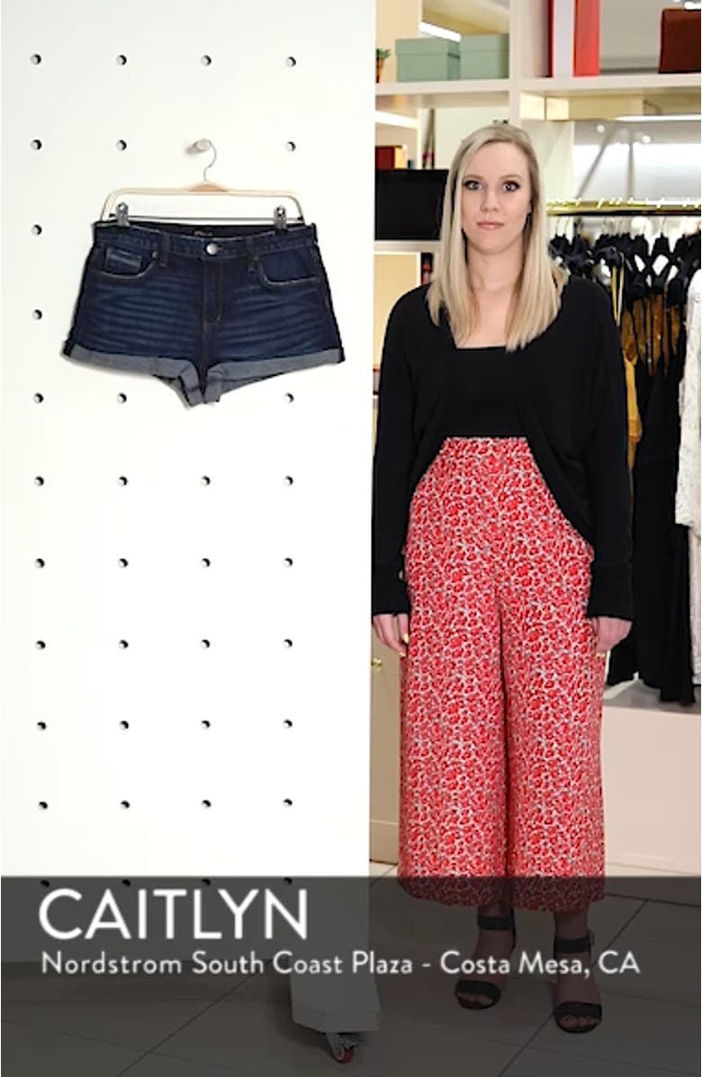 Rose Bowl Cuffed Denim Shorts, sales video thumbnail