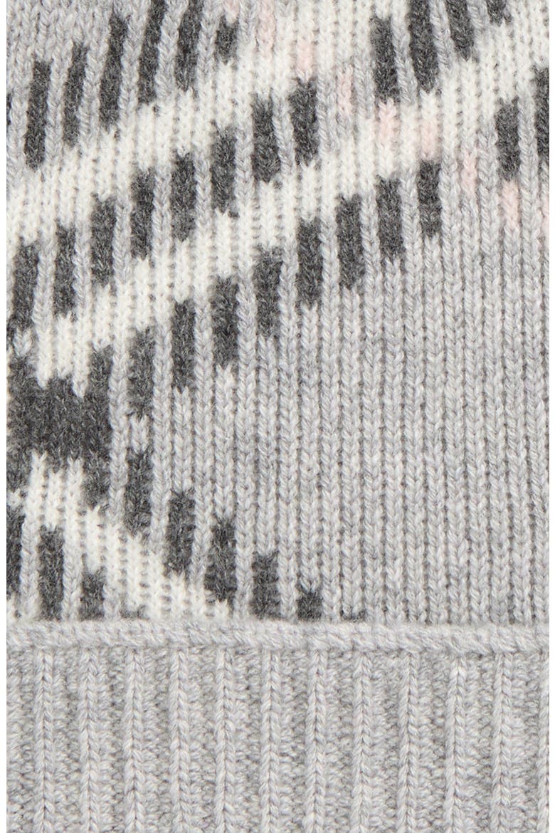 Core Check Cashmere Blend Beanie, Alternate, color, MITTEN GREY