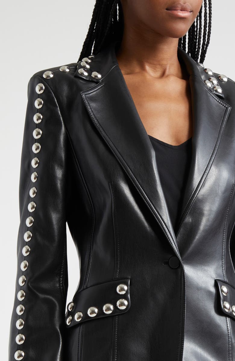 Cinq à Sept Milly Stud Detail Faux Leather Jacket, Alternate, color, 