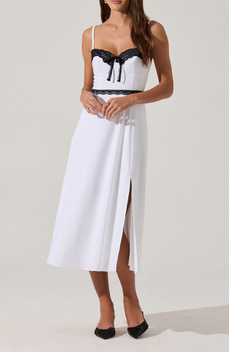 ASTR the Label Lace Contrast Bustier Dress, Alternate, color, White