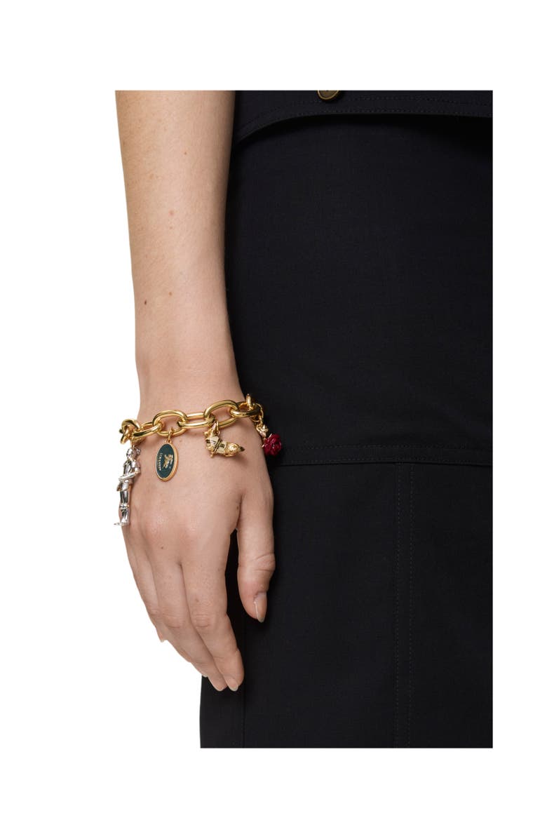 Burberry Charm Bracelet, Alternate, color, Gold/Multicolour