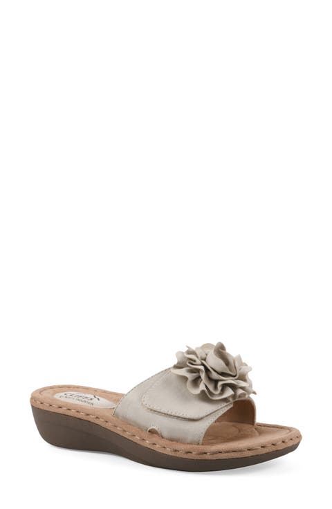 Casmyn Floral Mini Wedge Sandal - Wide Width Available (Women)