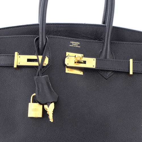 Pre-owned Hermes Hermes Birkin Handbag Black Epsom With Gold Hardware 30 In Black